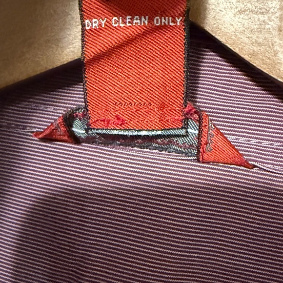 Sundance Embroidered Blouse Button Up Pin Stripe Purple Floral Collared 10 - Picture 5 of 8